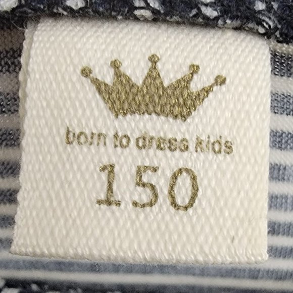 Girls Striped Batwing Sleeve High Low Hem Belted Dress Size: 11/12 Black & White - Picture 4 of 8